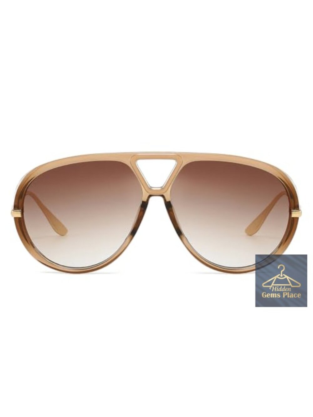 Oversized Aviator Sunglasses UV400 Retro Metal Frame Shield